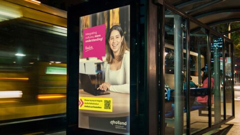 Out of home, bushok poster van de campagne voor InHolland
