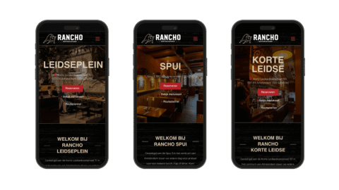 Mobiele website van Argentijns restaurant Rancho