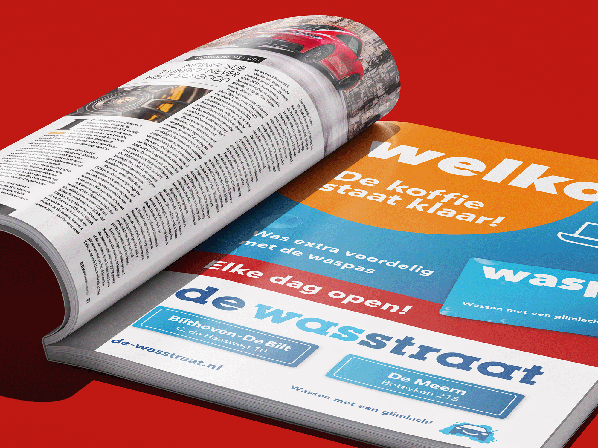 De wasstraat magazine reclame pagina