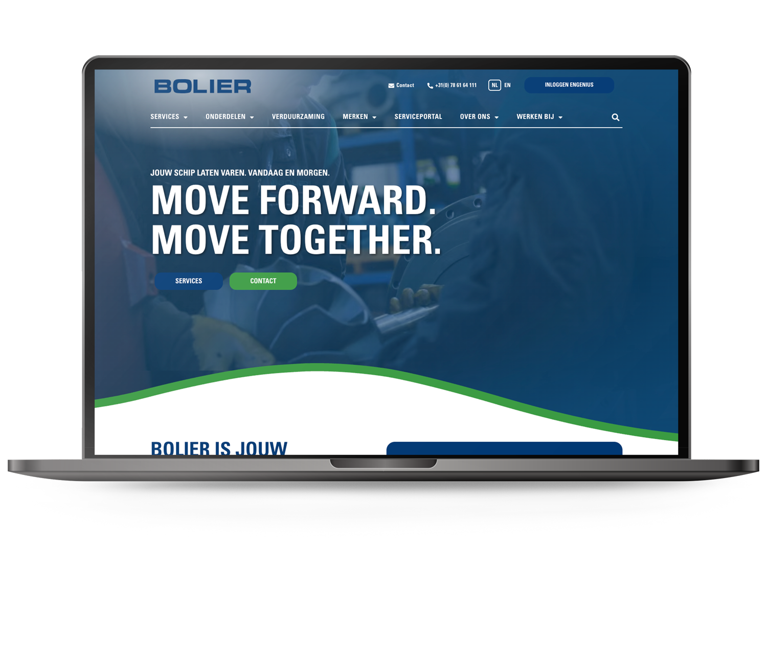 Bolier mockup website