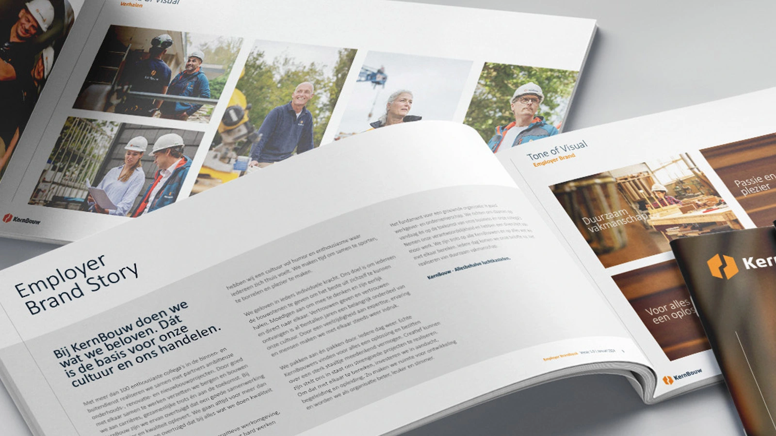 Kernbouw boekje open met 'Employer brand story'