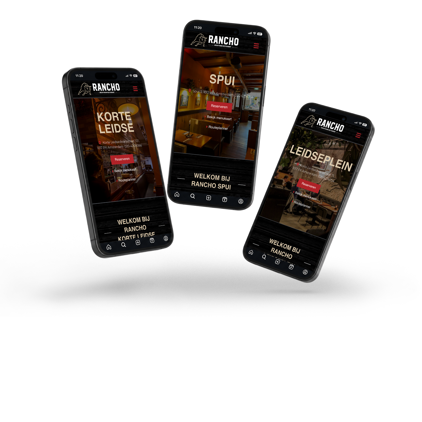 Mockup Rancho Argentinian restaurants mobiel